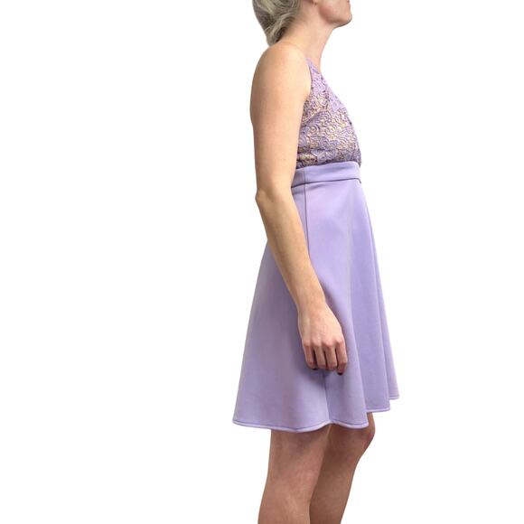 Women's Lavender Francesca's Lace Top Cross Strap Dress - Size Small - Picture 10 of 11